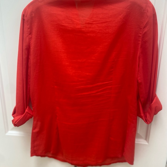 Tory Burch orange top with beautiful gold Tory Burch buttons - Picture 4 of 5